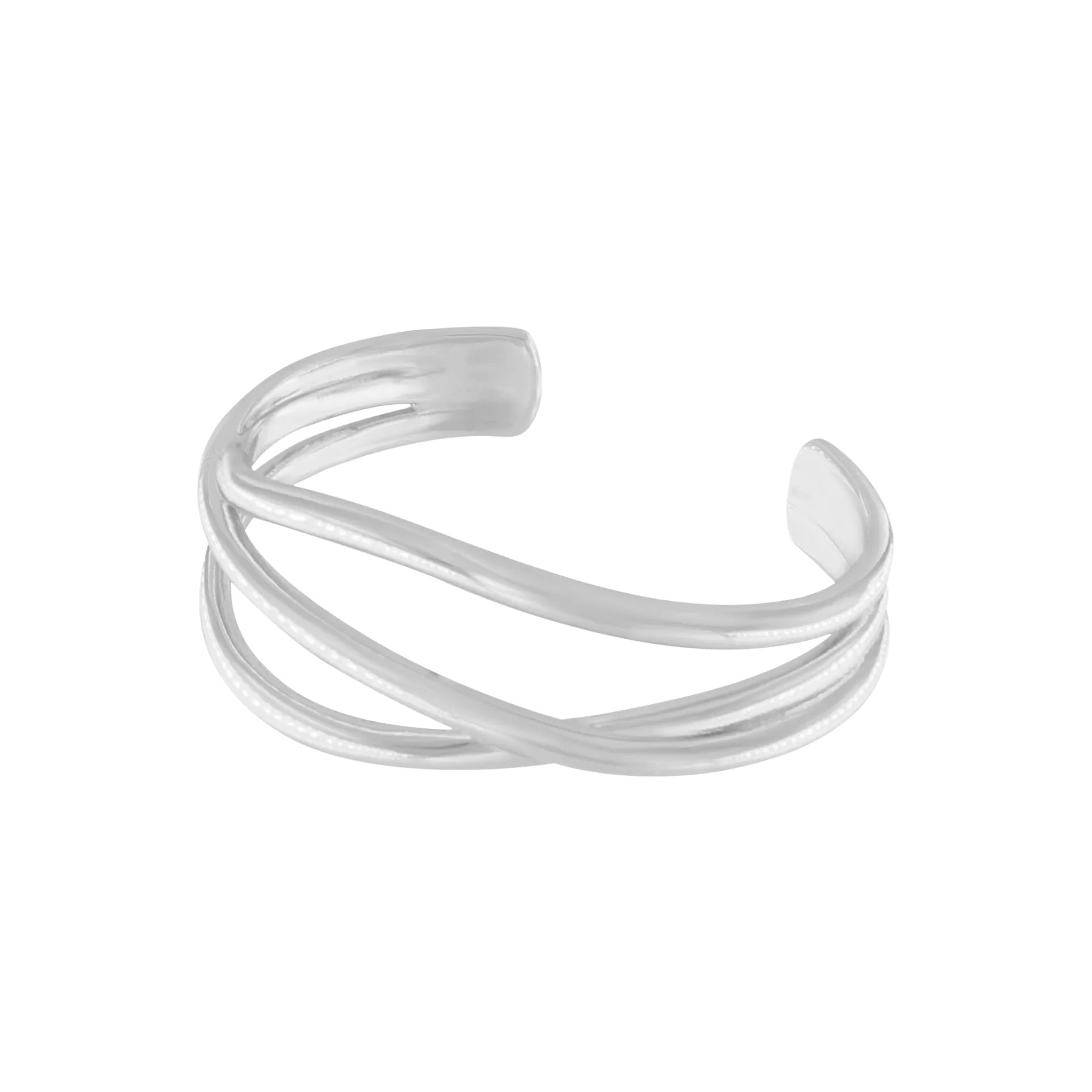 Passion Waterproof 3 String Cuff Bracelet Silver Plating