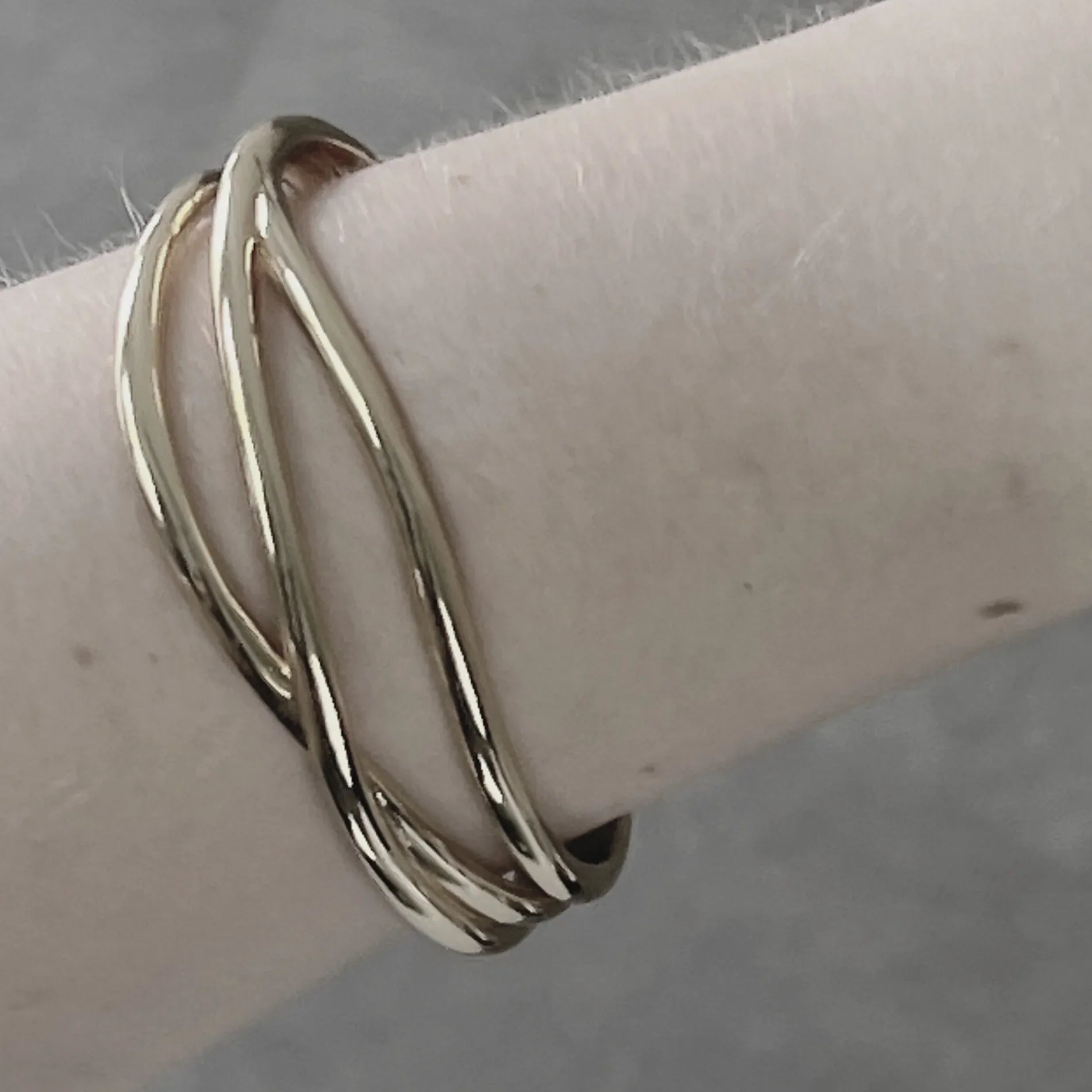 Passion Waterproof 3 String Cuff Bracelet Silver Plating