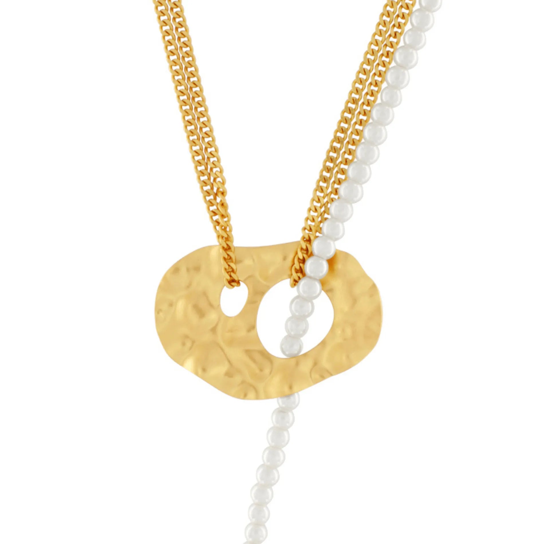 Audrey IN:STORE Short Statement Pearl Mix Necklace Gold Plating