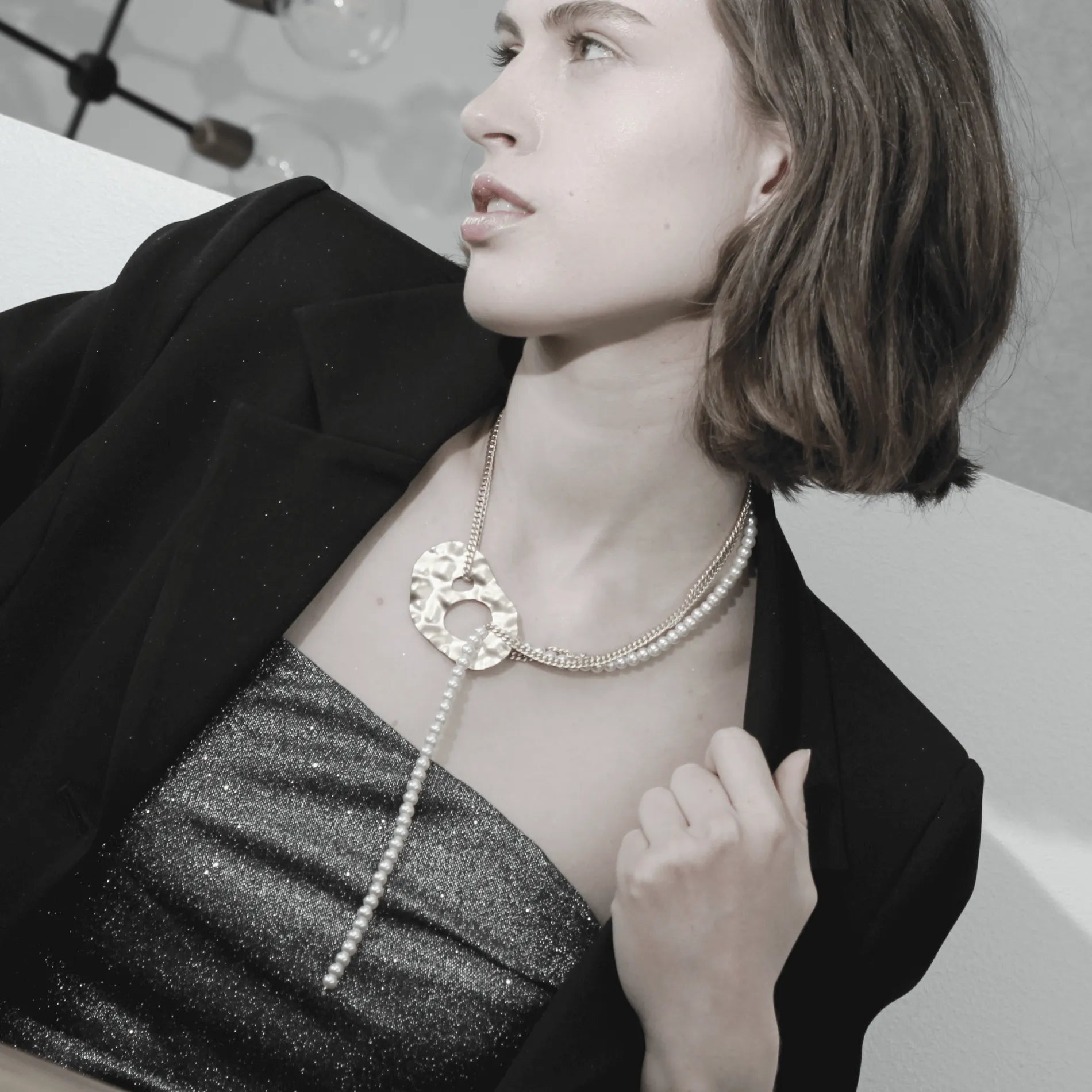 Audrey IN:STORE Short Statement Pearl Mix Necklace Gold Plating