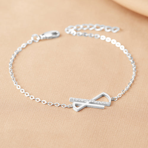 Infintity Charm Bracelet, Silver Infinite Jewelry, Stone Bracelet Fot